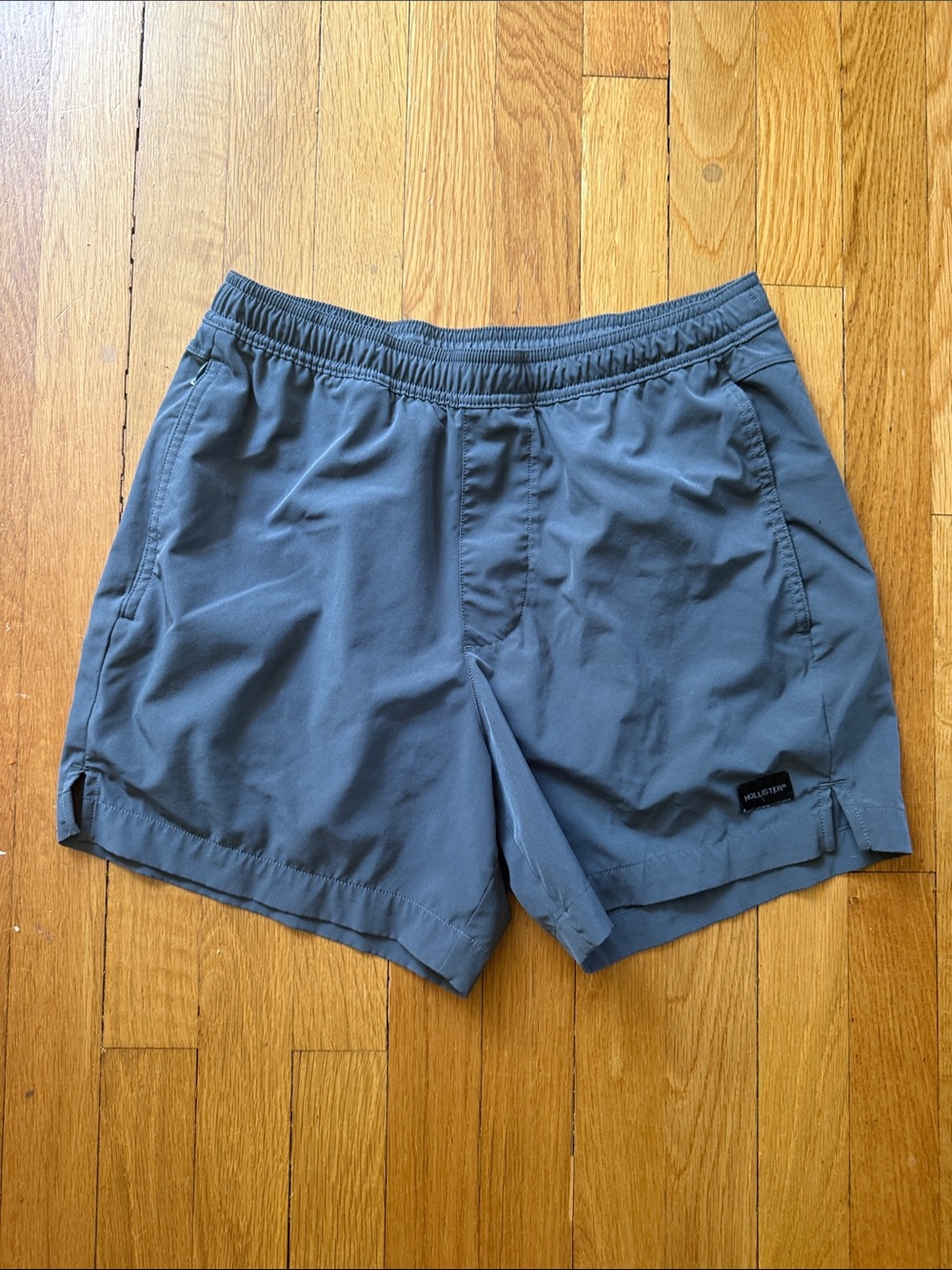 Hollister Men’s Charcoal Athletic Shorts with Elastic Waist